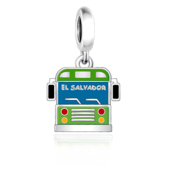 "Journey Resonance" - 925 Sterling Silver El Salvador Bus Dangle Charm