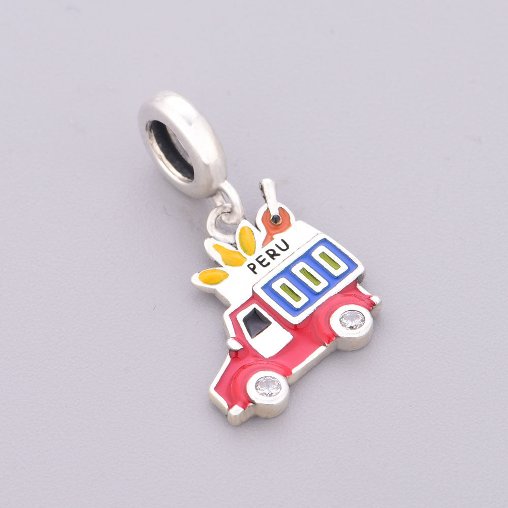 "Flavors of Peru" - 925 Sterling Silver Food Truck Dangle Charm