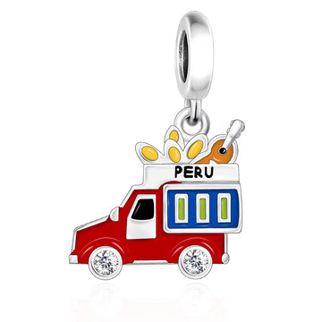 "Flavors of Peru" - 925 Sterling Silver Food Truck Dangle Charm