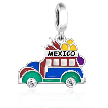 "Mexico Resonance" - 925 Sterling Silver Classic Bus Dangle Charm