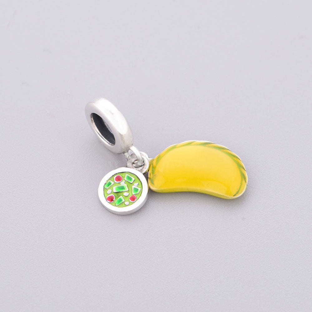 "Mexican Empanada" - 925 Sterling Silver Foodie Dangle Charm