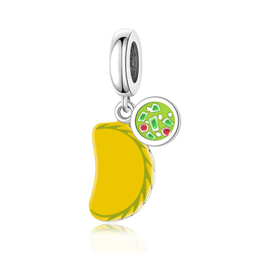 "Mexican Empanada" - 925 Sterling Silver Foodie Dangle Charm