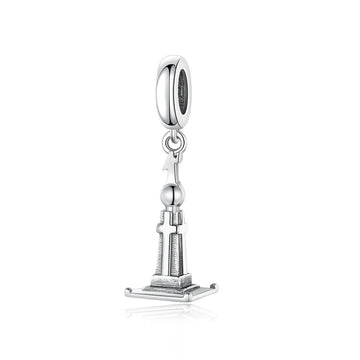 "Monument Pulse" - 925 Sterling Silver Landmark Tower Dangle Charm