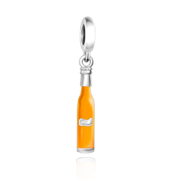 "Golden Frequency" - 925 Sterling Silver Beer Bottle Dangle Charm