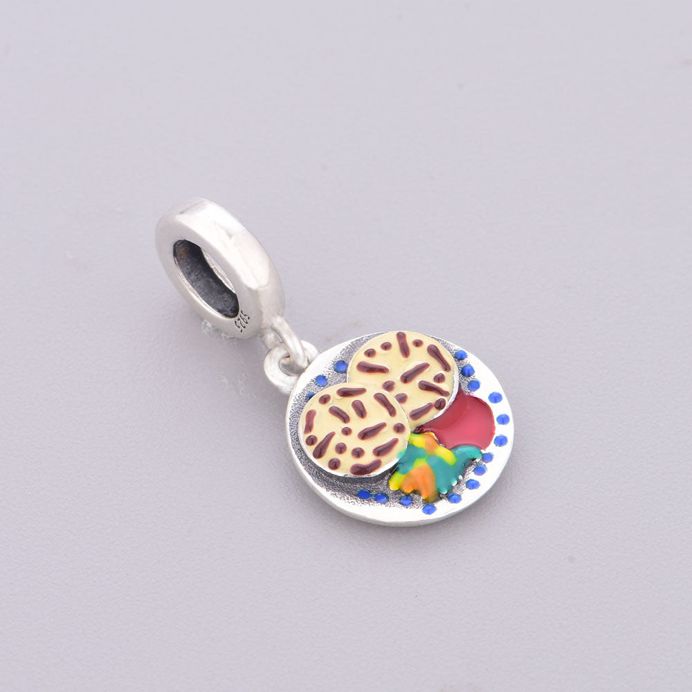 "Sweet Vibration" - 925 Sterling Silver Dessert Platter Dangle Charm