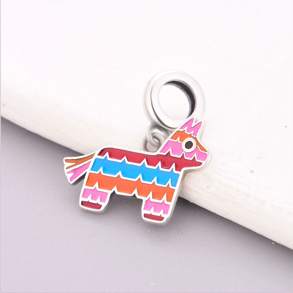 "Festive Piñata" - 925 Sterling Silver Colorful Party Dangle Charm