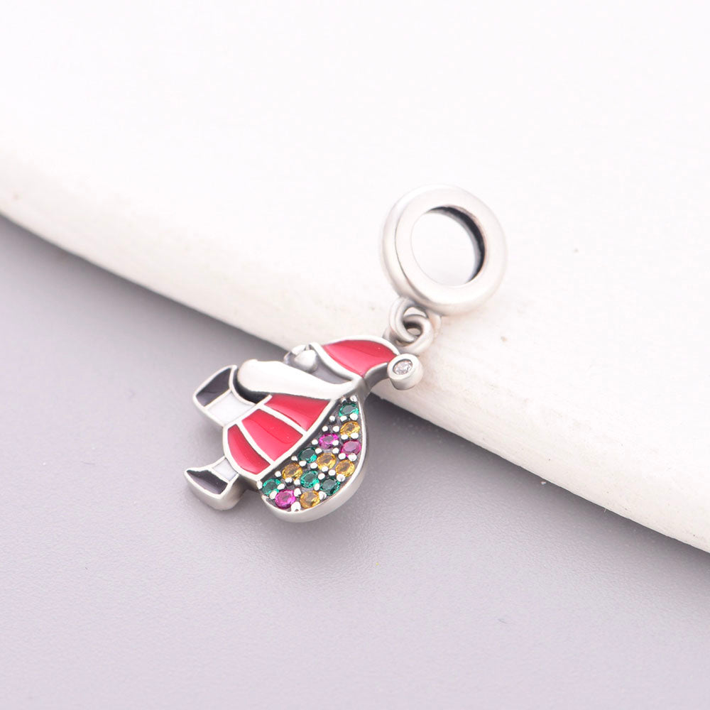 "Saint's Rhythm" - 925 Sterling Silver Santa Claus Holiday Dangle Charm