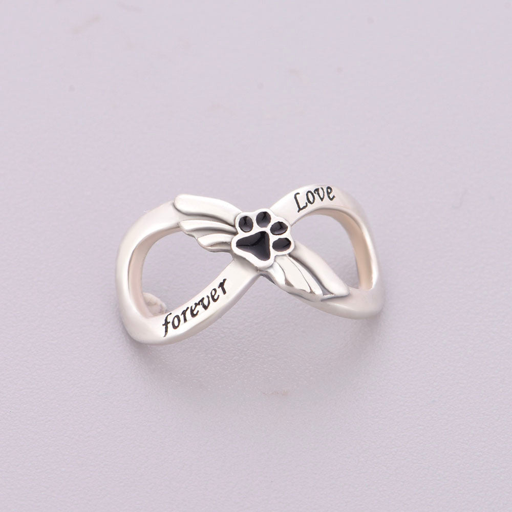 "Eternal Pawprints" - 925 Sterling Silver Pet Infinity Wing Charm
