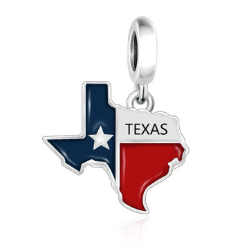 "Lone Star Rhythm" - 925 Sterling Silver Texas State Map Dangle Charm