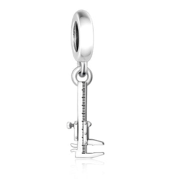 "Precision Pulse" - 925 Sterling Silver Vernier Caliper Tool Dangle Charm