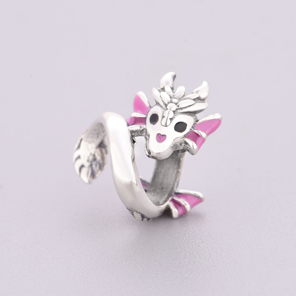 "Dragon Spirit" - 925 Sterling Silver Mythical Dragon Heart Charm