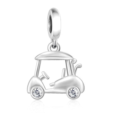 "Fairway Expedition" - 925 Sterling Silver Golf Cart Dangle Charm