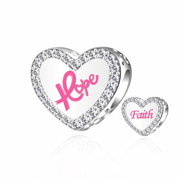 "Resilient Grace" - 925 Sterling Silver Hope and Faith Heart Charm