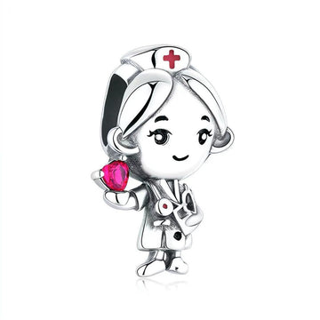 "Healing Resonance" - 925 Sterling Silver Nurse Angel Charm Bead