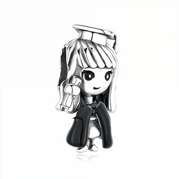"Little Achiever" Graduation Boy & Girl Charm - 925 Sterling Silver