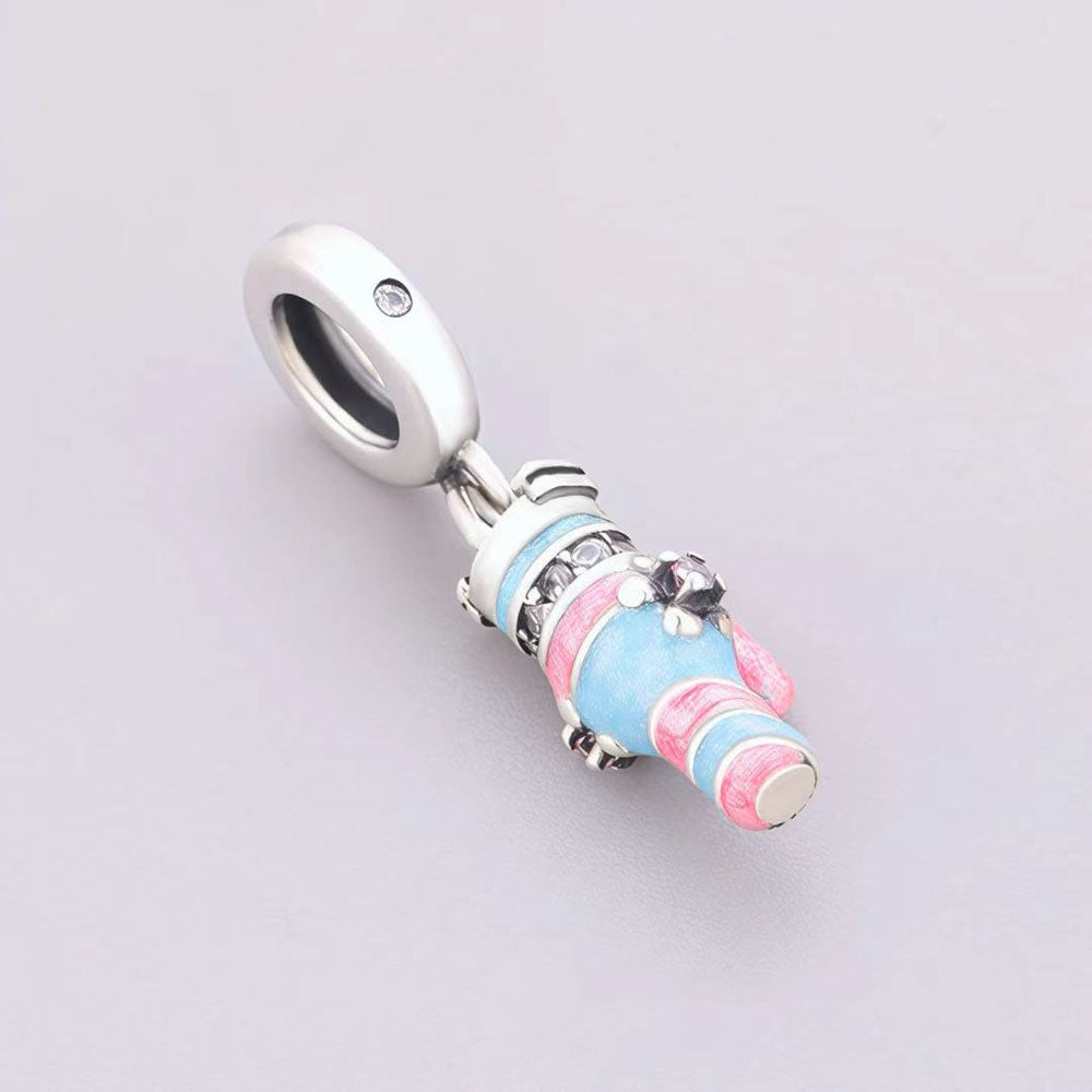 "Hydration Ritual" - 925 Sterling Silver Pastel Tumbler Cup Charm