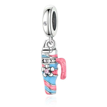 "Hydration Ritual" - 925 Sterling Silver Pastel Tumbler Cup Charm
