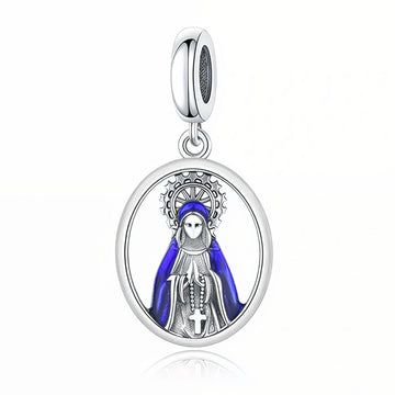 "Divine Guidance" - 925 Sterling Silver Virgin Mary Religious Dangle Charm
