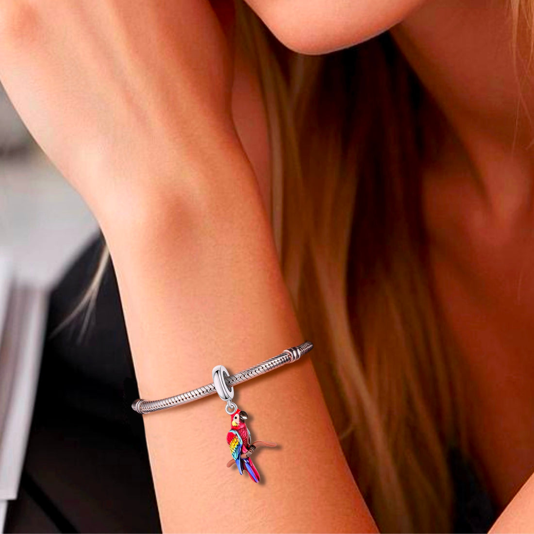 925 sterling silver parrot