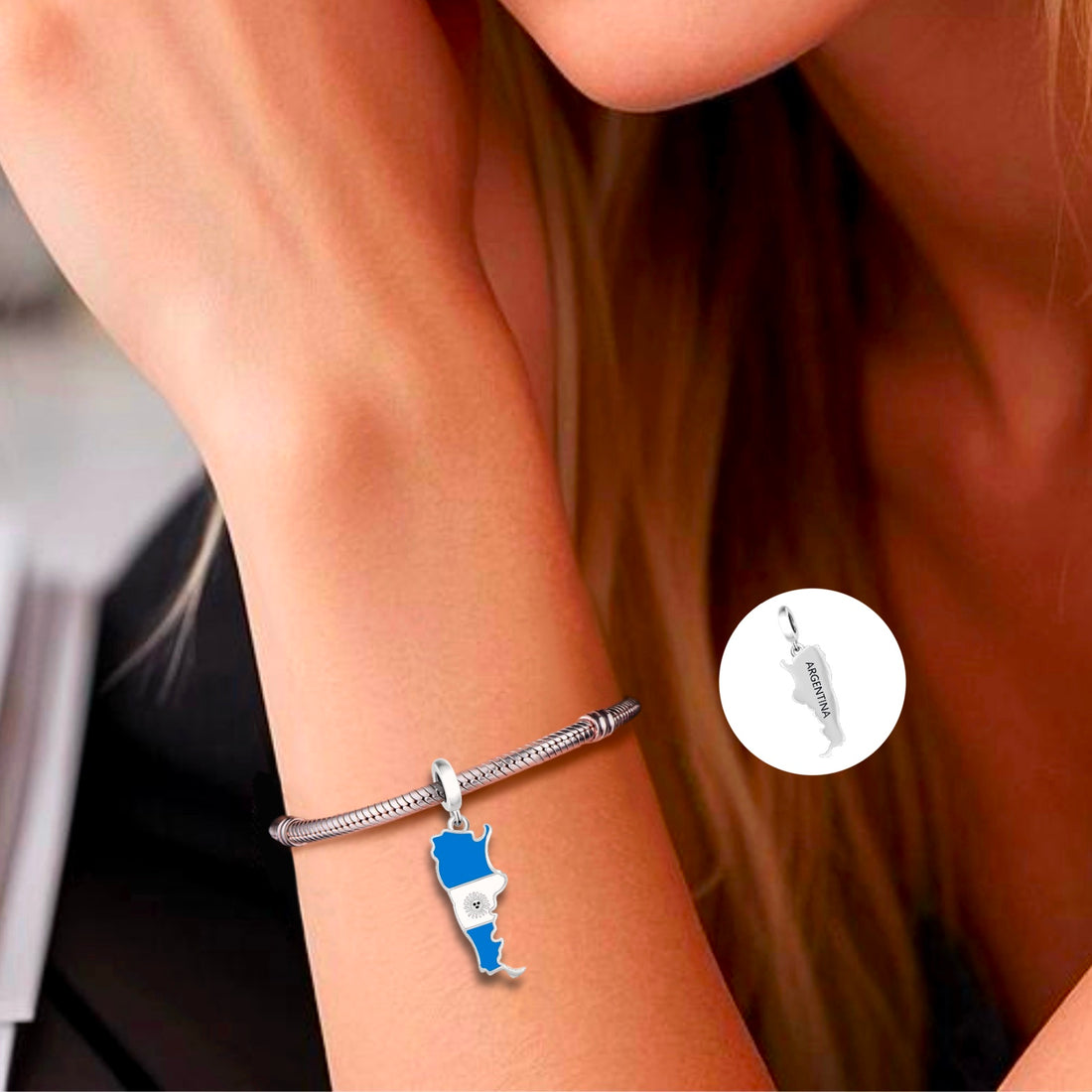 925 sterling silver ARGENTINA International charms