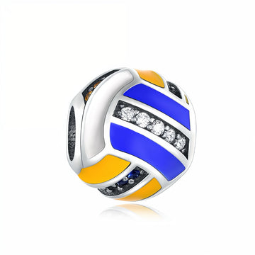 "Athletic Resonance" - 925 Sterling Silver Volleyball Sports Bead Charm