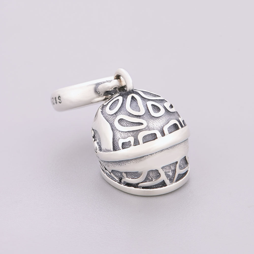"Guardian of Velocity" - 925 Sterling Silver Racing Helmet Dangle Charm