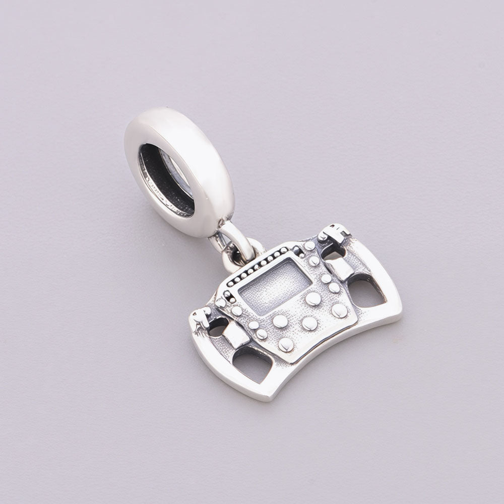 "Velocity Control" - 925 Sterling Silver Racing Steering Wheel Dangle Charm