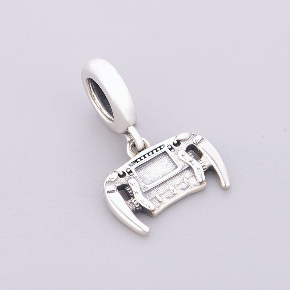"Commanding Drive" - 925 Sterling Silver Racing Steering Wheel Dangle Charm