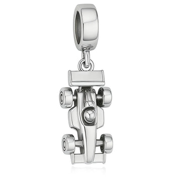 "Turbo Momentum" - 925 Sterling Silver High-Speed Racing Car Dangle Charm