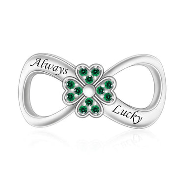 "Infinite Luck" - 925 Sterling Silver Four-Leaf Clover Infinity Charm