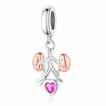 "Vital Filter" - 925 Sterling Silver Kidney Health Rose Gold Dangle