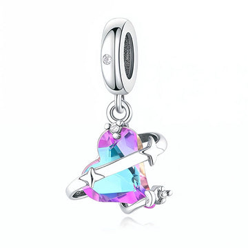 "Astral Pulse" - 925 Sterling Silver Gradient Celestial Heart Charm