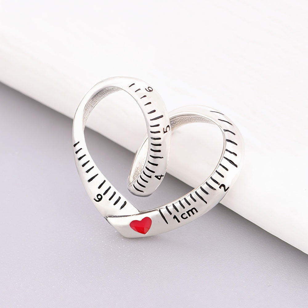 "Measure of Love" - 925 Sterling Silver Measuring Tape Heart Charm
