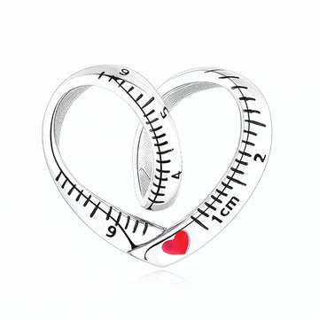 "Measure of Love" - 925 Sterling Silver Measuring Tape Heart Charm