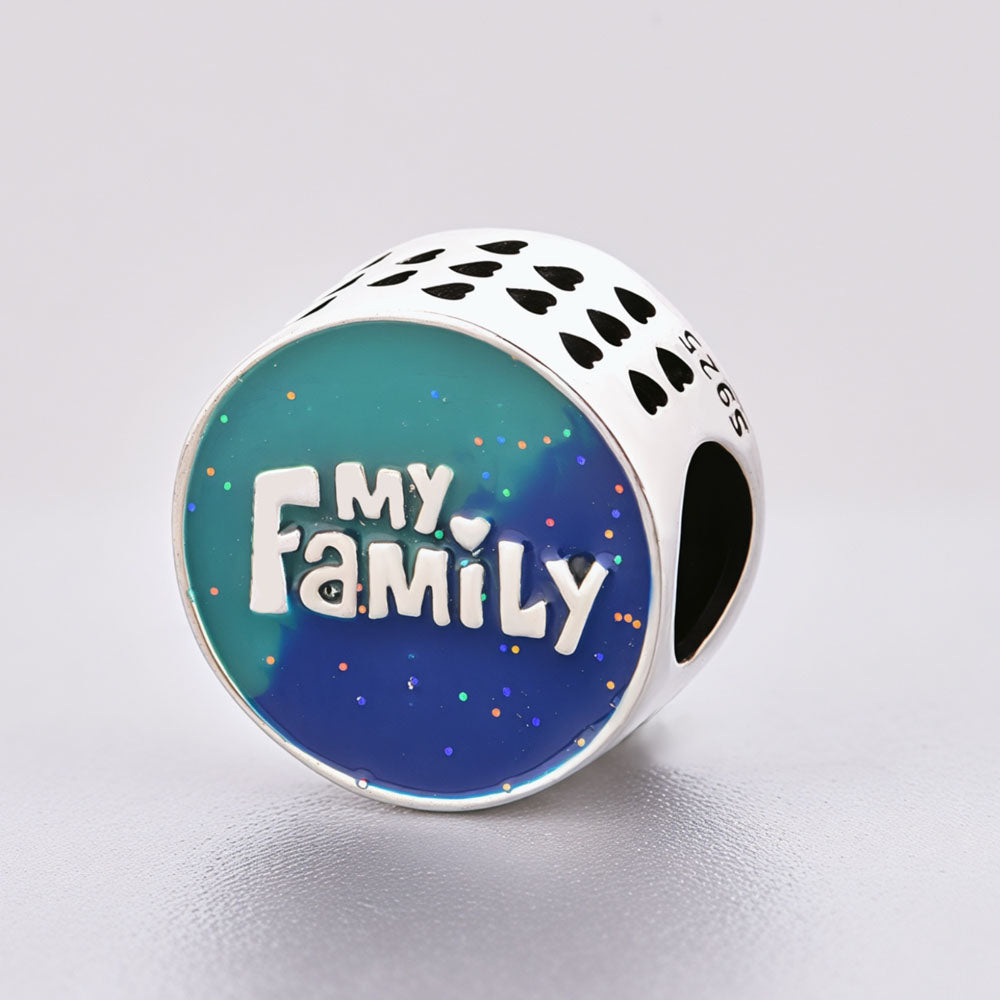 "Celestial Home" - 925 Silver Gradient Starry Family Scene Bead