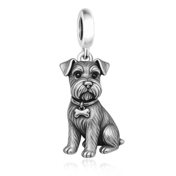 "Faithful Companion" - 925 Silver Schnauzer Dog Dangle Charm
