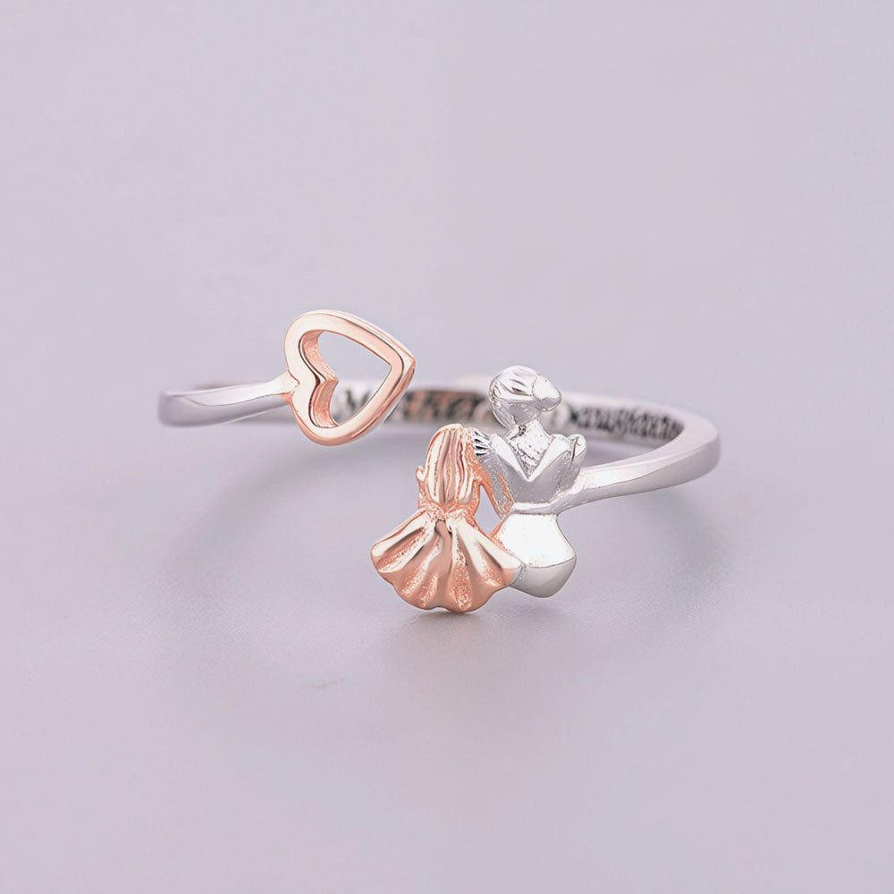 "Generational Pulse" - 925 Silver Mother & Daughter Two-Tone Open Ring