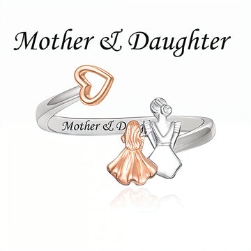 "Generational Pulse" - 925 Silver Mother & Daughter Two-Tone Open Ring