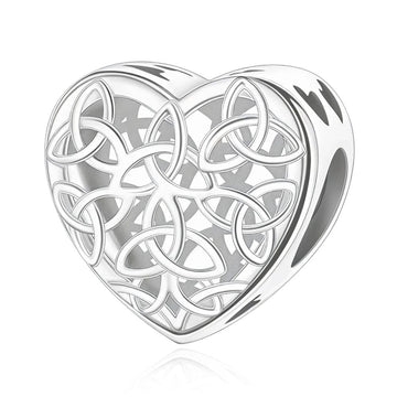 "Celtic Echo" - 925 Silver Hollow Heart Infinity Knot Bead Charm