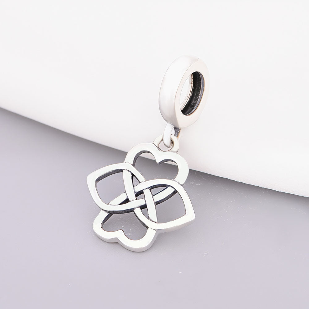 "Eternal Entwined" - 925 Silver Infinite Heart Knot Dangle Charm