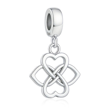 "Eternal Entwined" - 925 Silver Infinite Heart Knot Dangle Charm