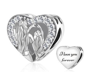 "Eternal Echo" Mother & Daughter - 925 Silver I Love You Forever Charm