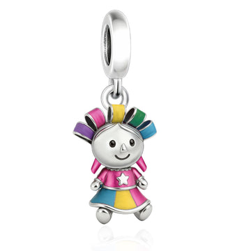 "Lele Vibration" Doll Dangle - 925 Silver Mexican Heritage Colorful Enamel Charm