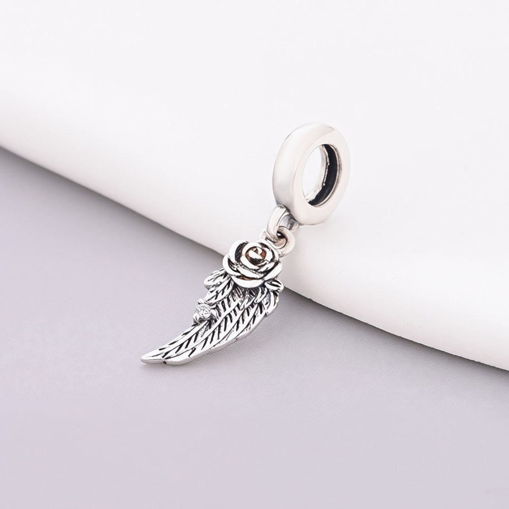 "Guardian Echo" Feather Dangle - 925 Silver Radiant Zircon Charm