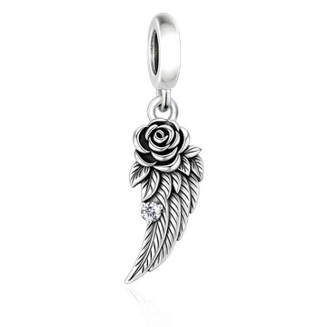 "Guardian Echo" Feather Dangle - 925 Silver Radiant Zircon Charm