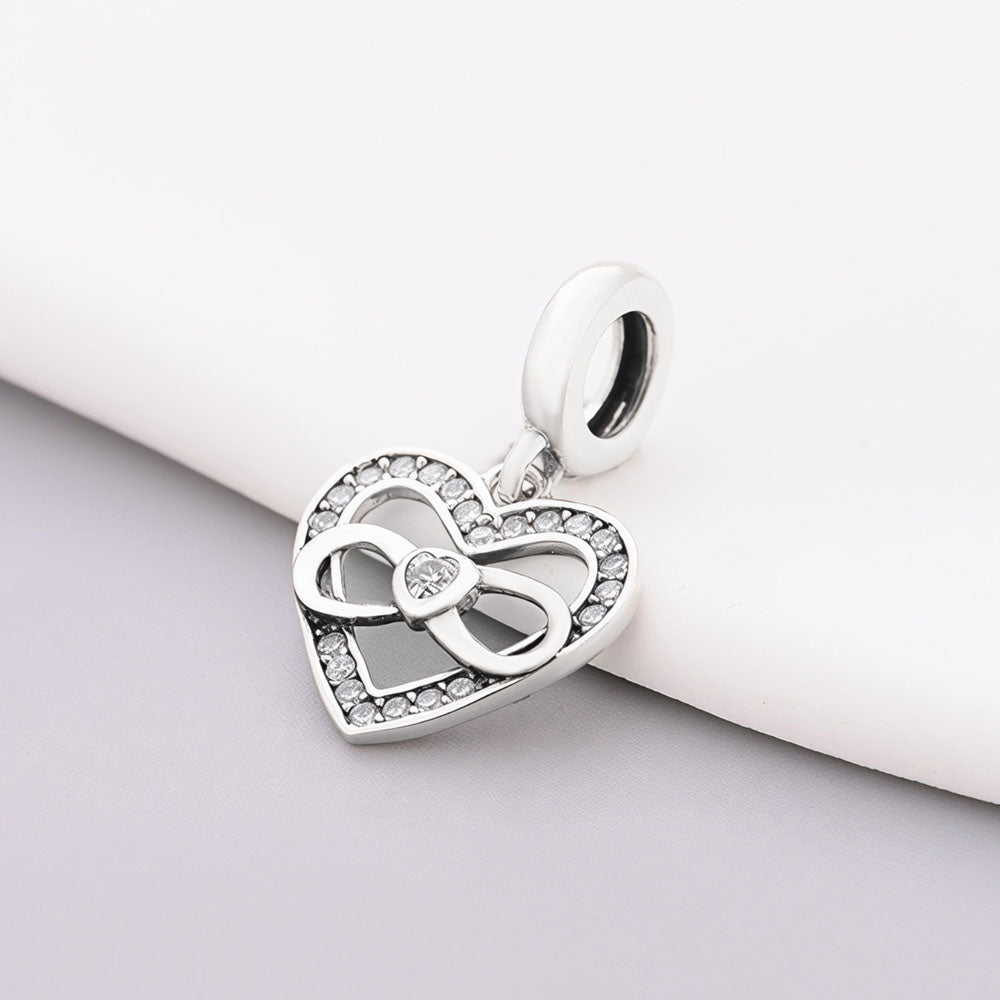 "Infinite Resonance" Heart Dangle - 925 Silver Infinity Love Charm