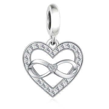 "Infinite Resonance" Heart Dangle - 925 Silver Infinity Love Charm