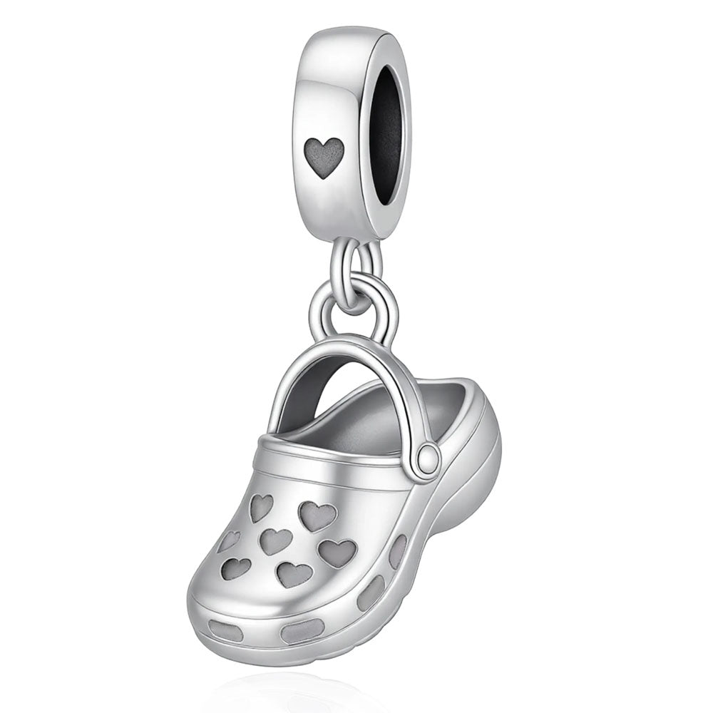 Garden Shoe Charm | 925 Silver Heart Clog Dangle Bead | RADIVIDE