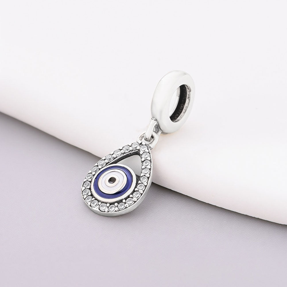 "Guardian Gaze" Evil Eye Dangle - 925 Silver Teardrop Zircon Charm