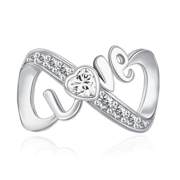 "Endless Devotion" LOVE Infinity Charm - 925 Silver Heart Zircon Bead